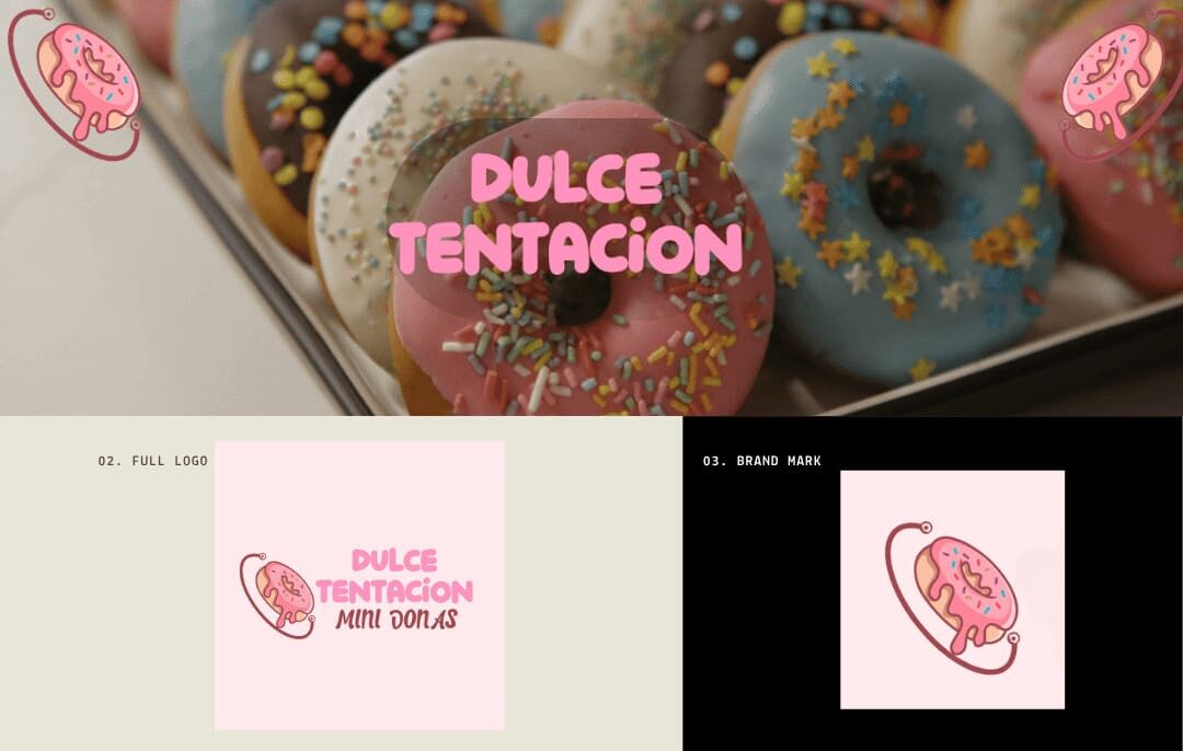 Vista principal del branding de Dulce y Tentación