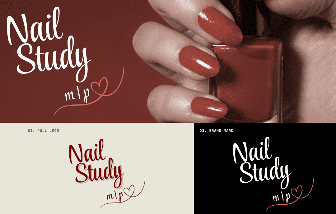 Vista principal del branding de MP Nails Study