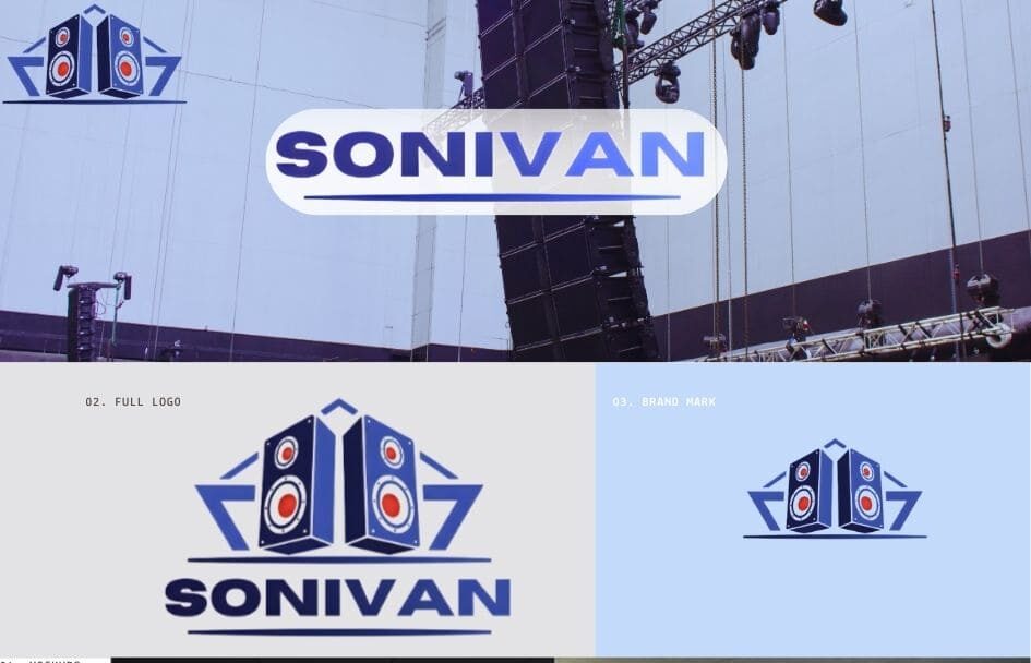 Vista principal del branding de Sonivan
