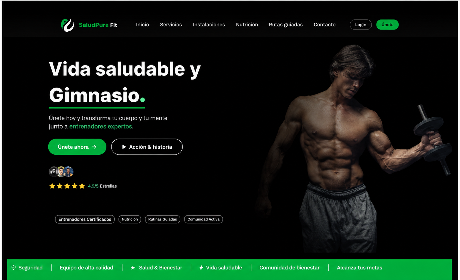 Vista del proyecto NutriGymLife
