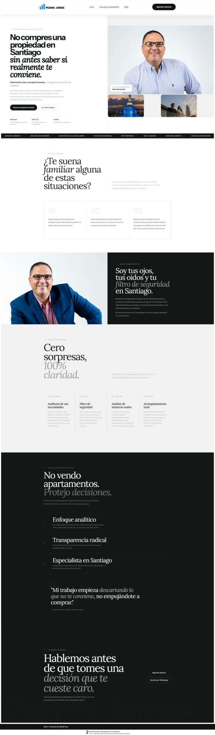 Homepage completa Pedro Jorge Real Estate